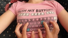 Love Buttons funny t-shirts keyboards boobs Typing