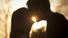 Love couple kissing