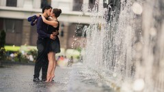 Love couple kissing
