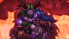 Love embrace elves hugging tyrande whisperwind world of 