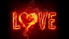 Love fire black background