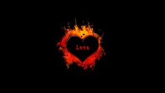 Love fire Hearts black