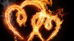Love fire Hearts black