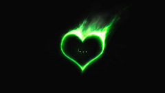 Love Green heart burning