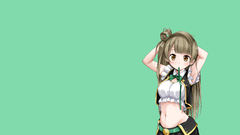 Love Live! anime girls Anime Simple Background boobs arms up