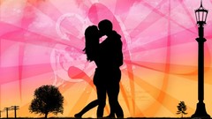 Love Men woman kissing multicolor