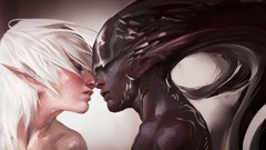 Love Monsters ears white hair dark skin artwork digital art 