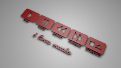 Love Music logos minimalistic Logo Design 3D view love music