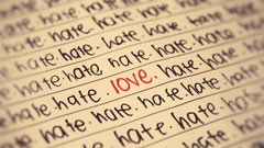 Love paper Typography writing hate