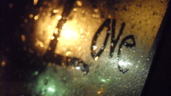 Love rain window panes