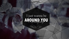 Love roses Typography monochrome shapes