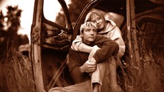 Love sepia rust couple bucket romantic