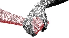 Love text hands Typography