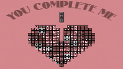 Love text tetris Hearts