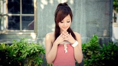 Love woman asians smiling brunettes Mikako Zhang Kaijie