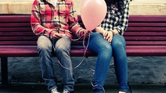 Love woman bench Boys! Balloons sitting lovely angel