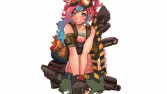 Love woman Chickens white background anime girls