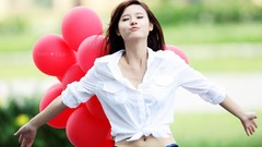 Love woman lips Hearts Balloons asians