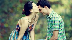 Love woman lovers kissing