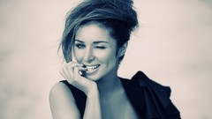 Love woman monochrome smiling fashion model Zlata Ognevich