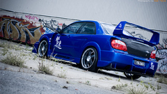 Low-angle shot cars Subaru