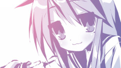 lucky star anime girls Anime face Simple Background