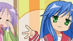 lucky star anime girls Anime two women purple hair blue hair