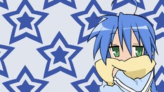 lucky star anime girls izumi konata Anime blue hair green eyes