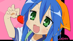 Lucky star eating strawberry