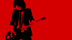 Luna Sea Music digital art red background Simple Background tie
