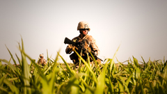 M16A4 military grass