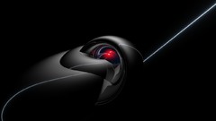 Machine black background red light