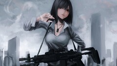 machine gun anime girls cigars Anime smoking