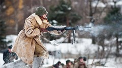 Machine gun soldier Soviet