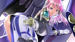 Machines ass Jewelry gloves pink hair long hair anime girls 