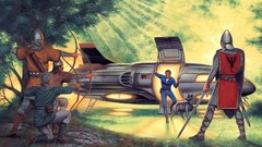 Machines Guns Dogs arrows Swords vehicles guard artwork bow 