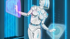 Machines Robots science fiction futuristic robot girl