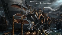 Machines smoke steampunk mechanical science fiction