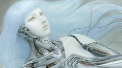 Machines woman android white hair