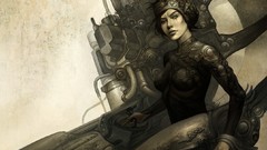 Machines woman drawings science fiction cyborgs