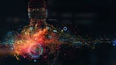 Macro abstract Iron Man interface design