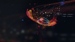 Macro abstract Iron Man interface design