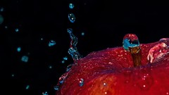 Macro apples water drops