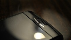 Macro black and white blackberry phones minimalistic