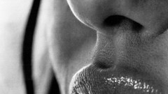 Macro black and white woman lips Angelina Jolie monochrome 