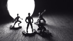 Macro black white Spider-Man silhouettes toys (children) homem 