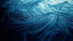 Macro blue frost crystals