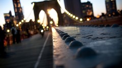 Macro bokeh cities brooklyn bridge new york city