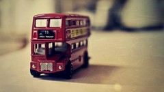 Macro bus toys (children) scale models double-decker bus