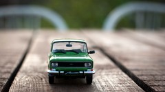 Macro cars Wood Soviet desks blurred background toys (children) 